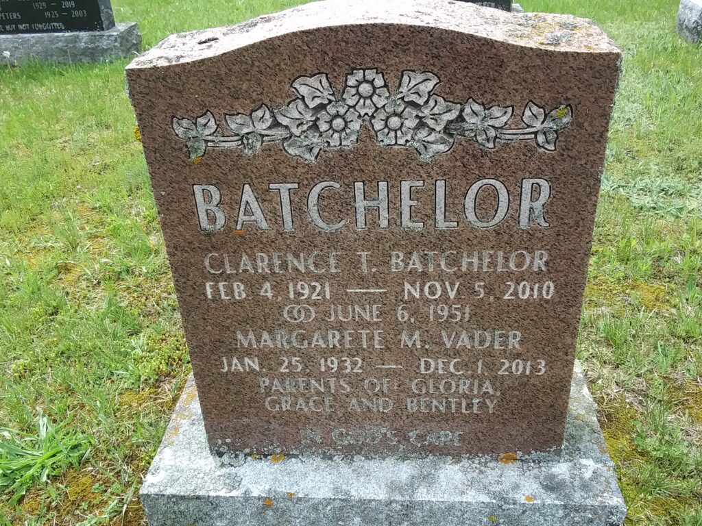 Tombstone Clarence Marguerite Batchelor St Andrew S United Cemetery