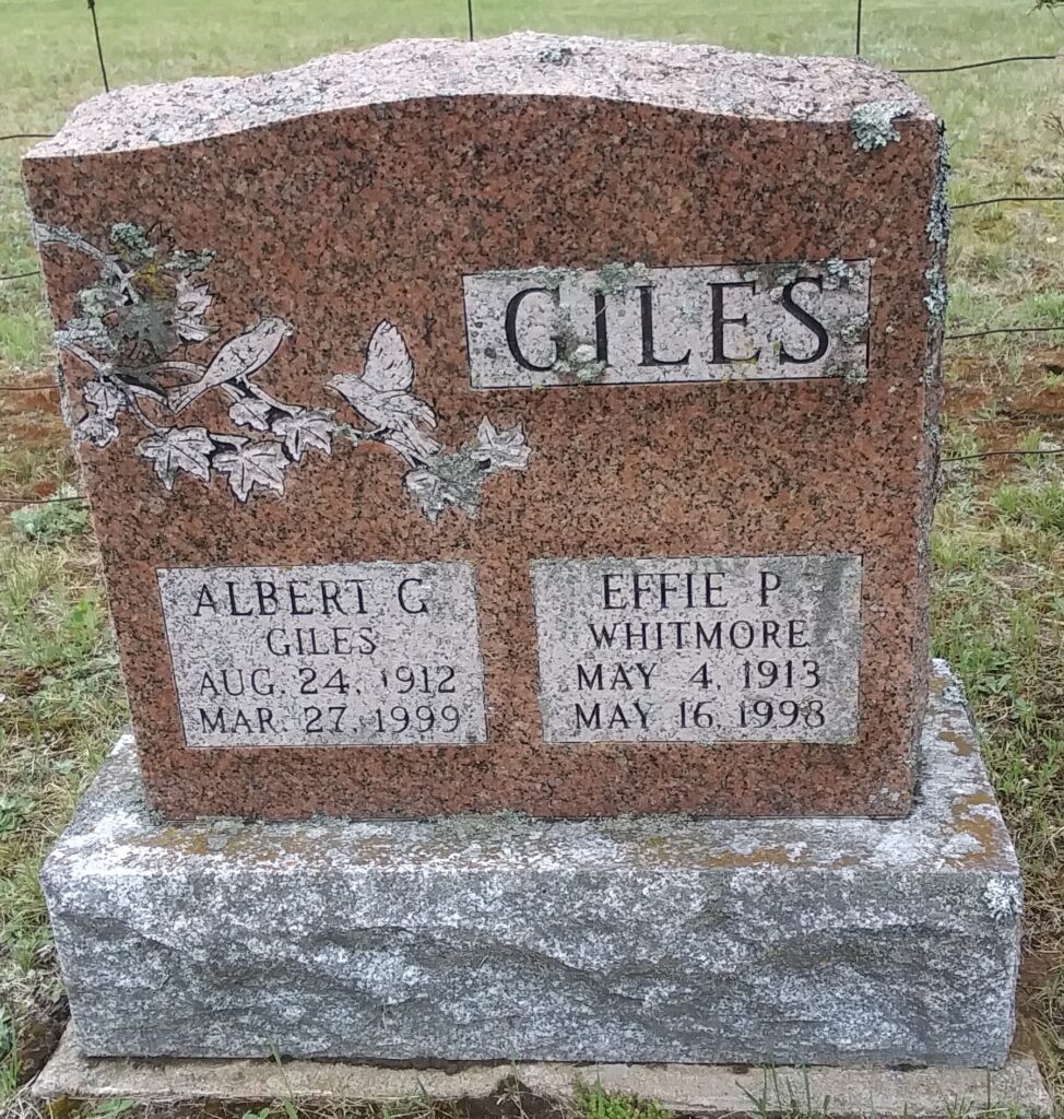 Tombstone Albert Effie Giles St Andrew S United Cemetery Coe Hill