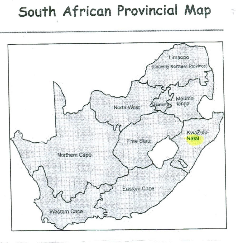 Africa South Africa Map Of Provinces Gillespie Family History