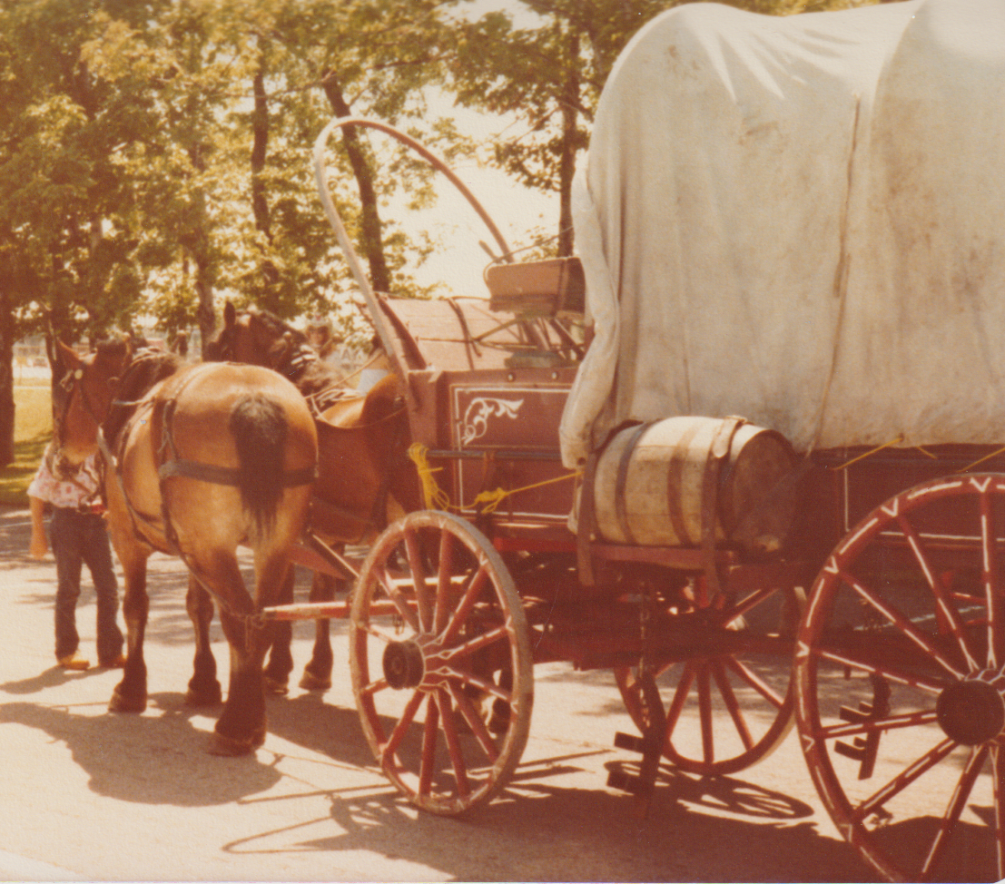 Lead wagon on trail ride