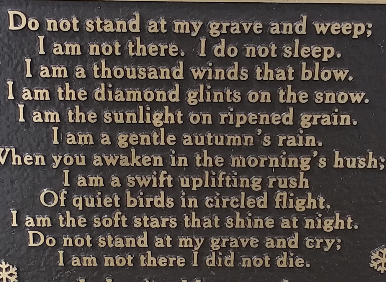 Poem on Tombstone