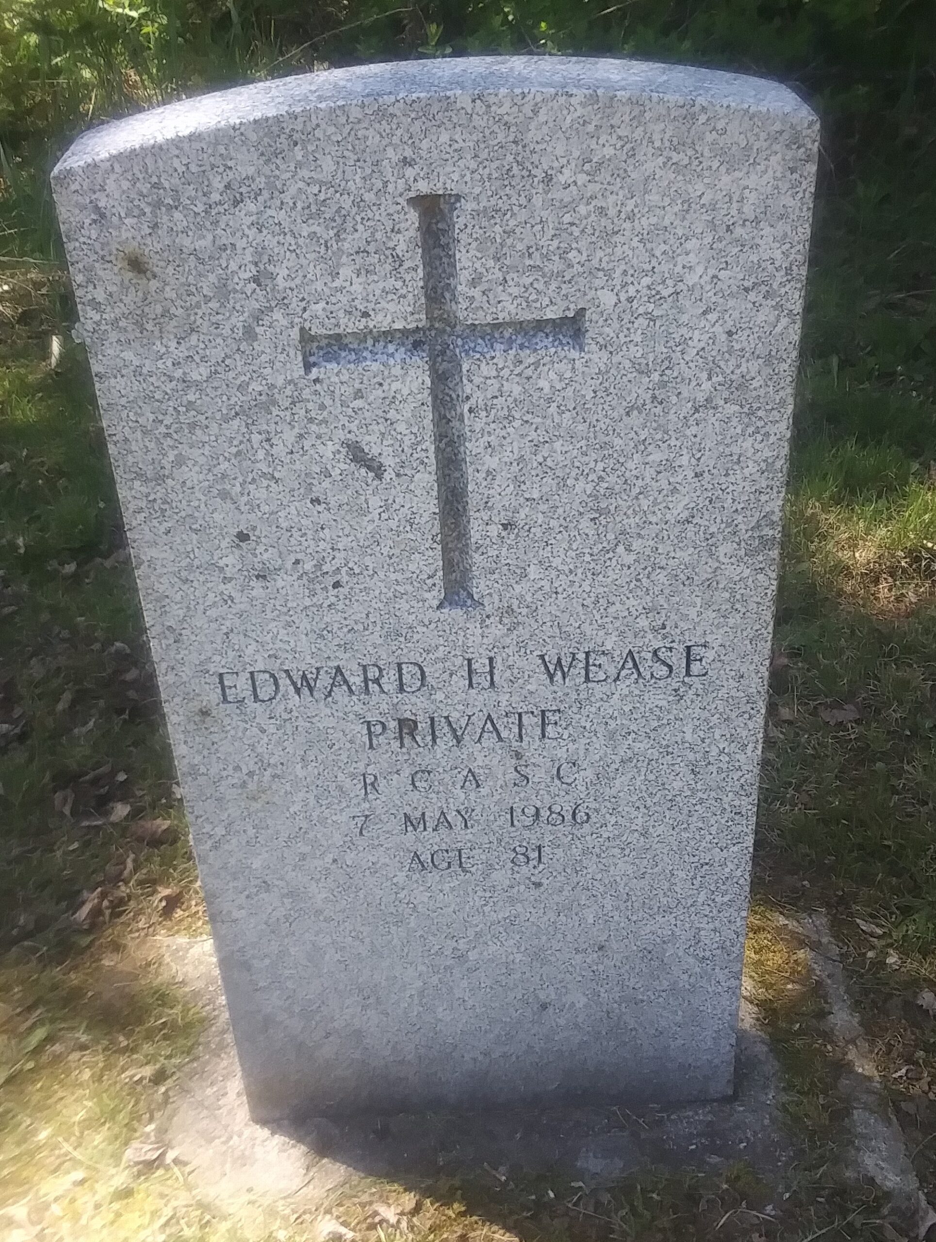 Tombstone Edward Wease