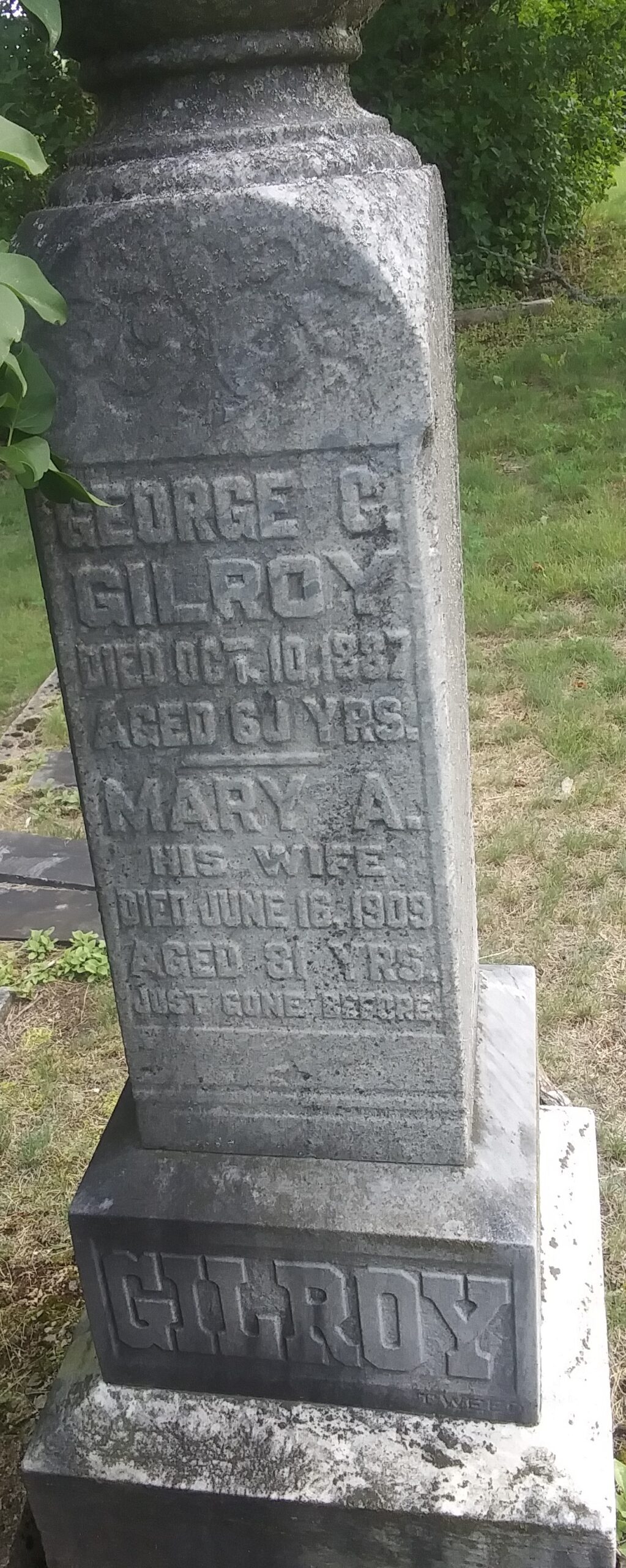 George Gilroy, Salem Pioneer Cemetery, Salem, Ontario