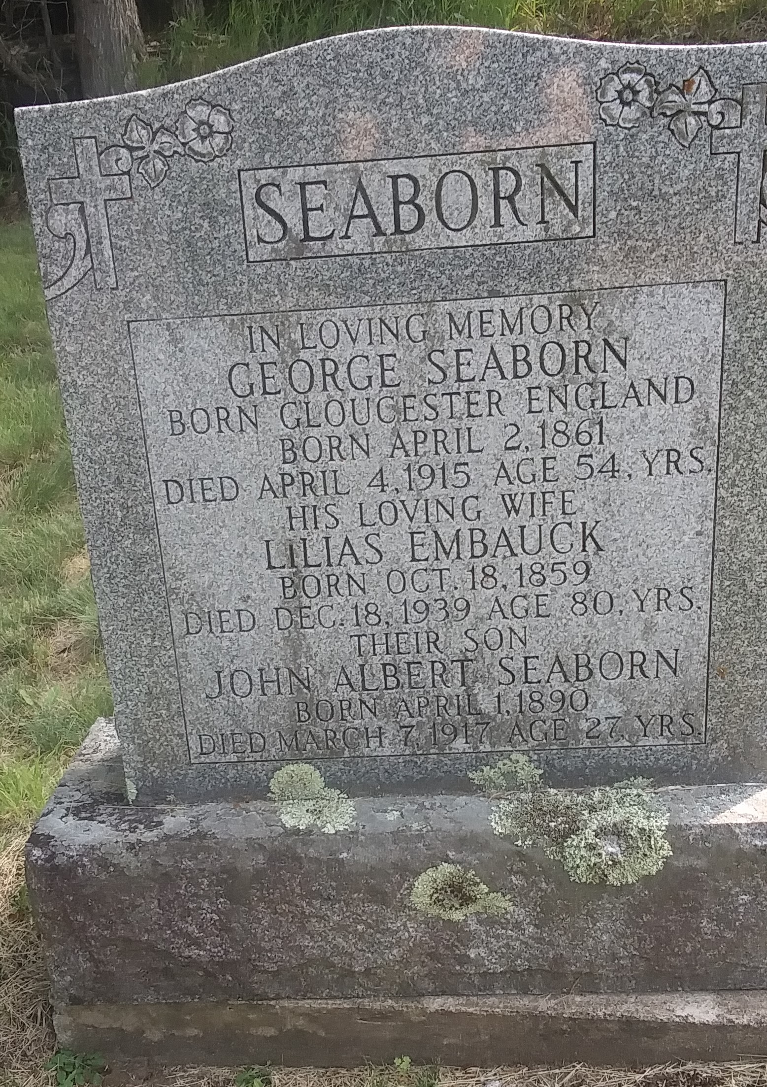 George Seaborn, Salem Pioneer Cemetery