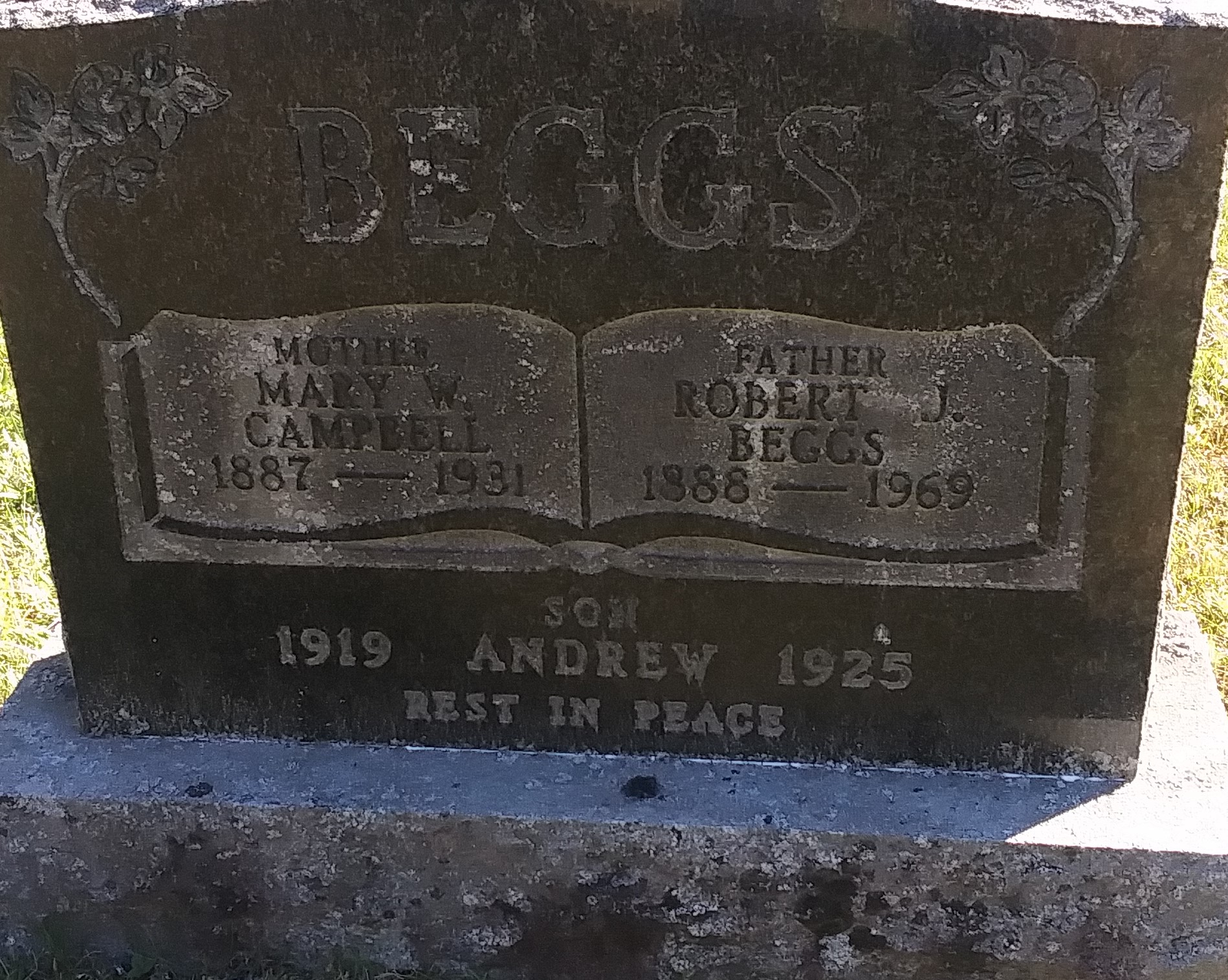 Robert Beggs, Clydesdale United Cemetery