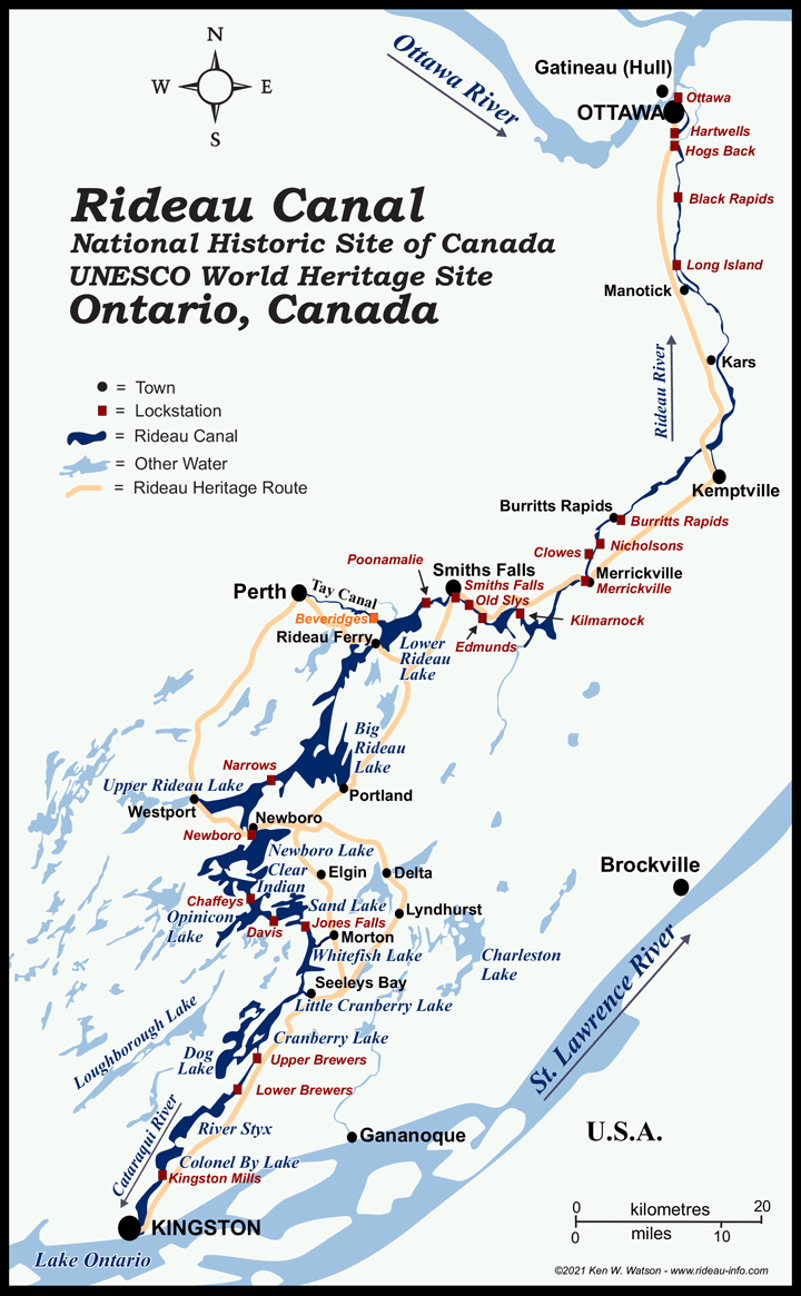 Map of Rideau Canal Map of Rideau Canal