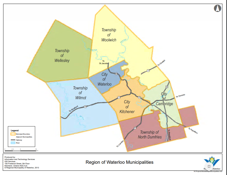 Map Waterloo County Map Waterloo County