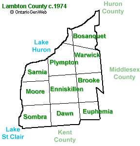 Map of Lambton County