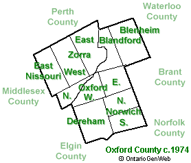 Map of Oxford County Map of Oxford County