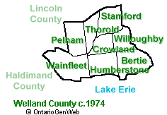 Welland County map Welland County map
