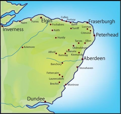 Map of Aberdeenshire Map of Aberdeenshire