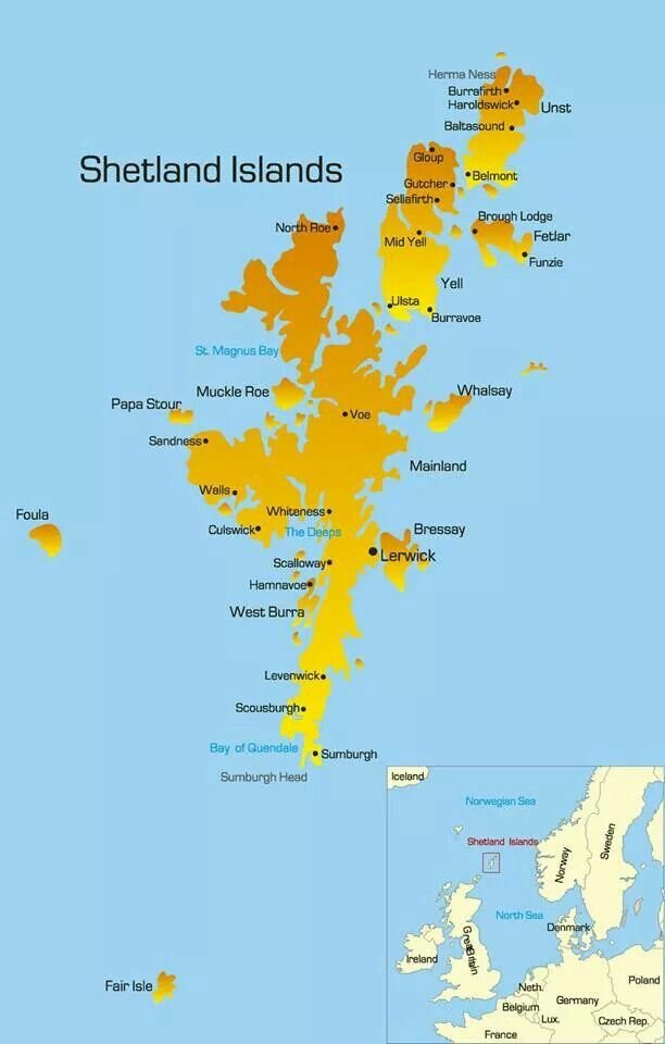Map of Shetland Islands